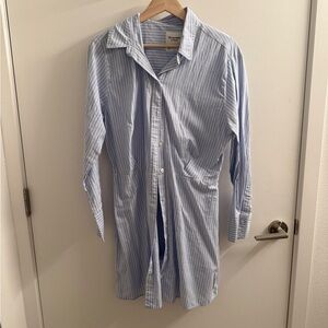 Abercrombie & Fitch Striped Shirt Dress Blue White Size L